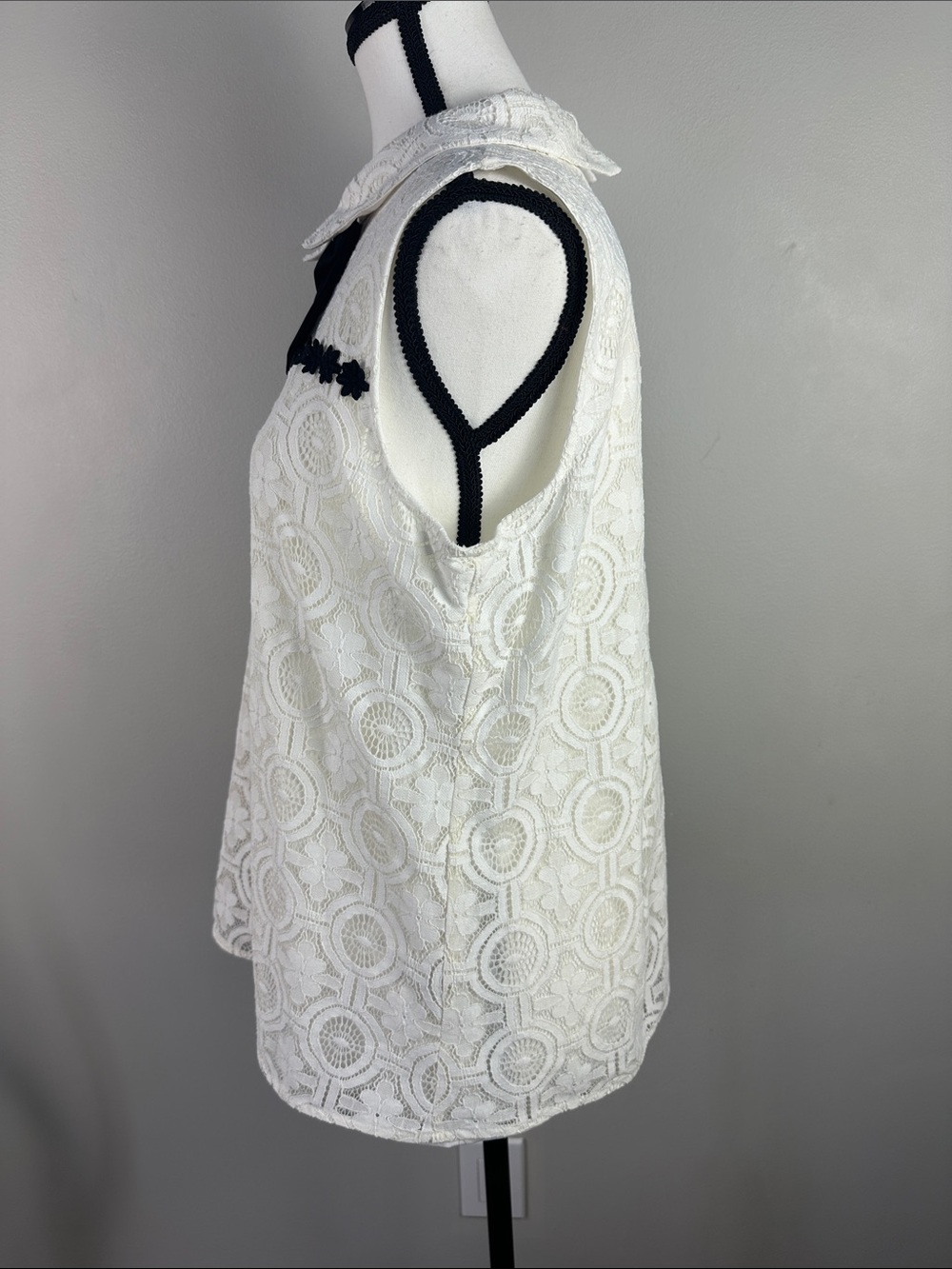 Karl Lagerfeld Paris Sleeveless Lace Blouse - Picture 5 of 10
